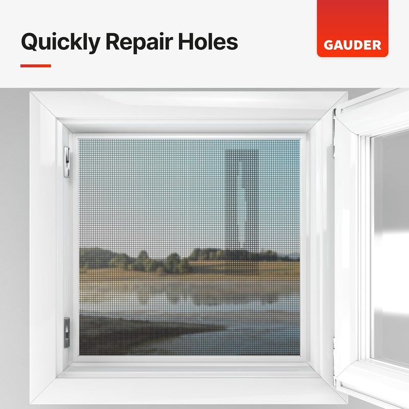 GAUDER Fly Screen Repair Tape - Insect Screen Repair Set Made from Fiberglass Self-Adhesive - Patch for Door, Porch Door and Window (3.3 ft x 2 inches - Black) - Image 4